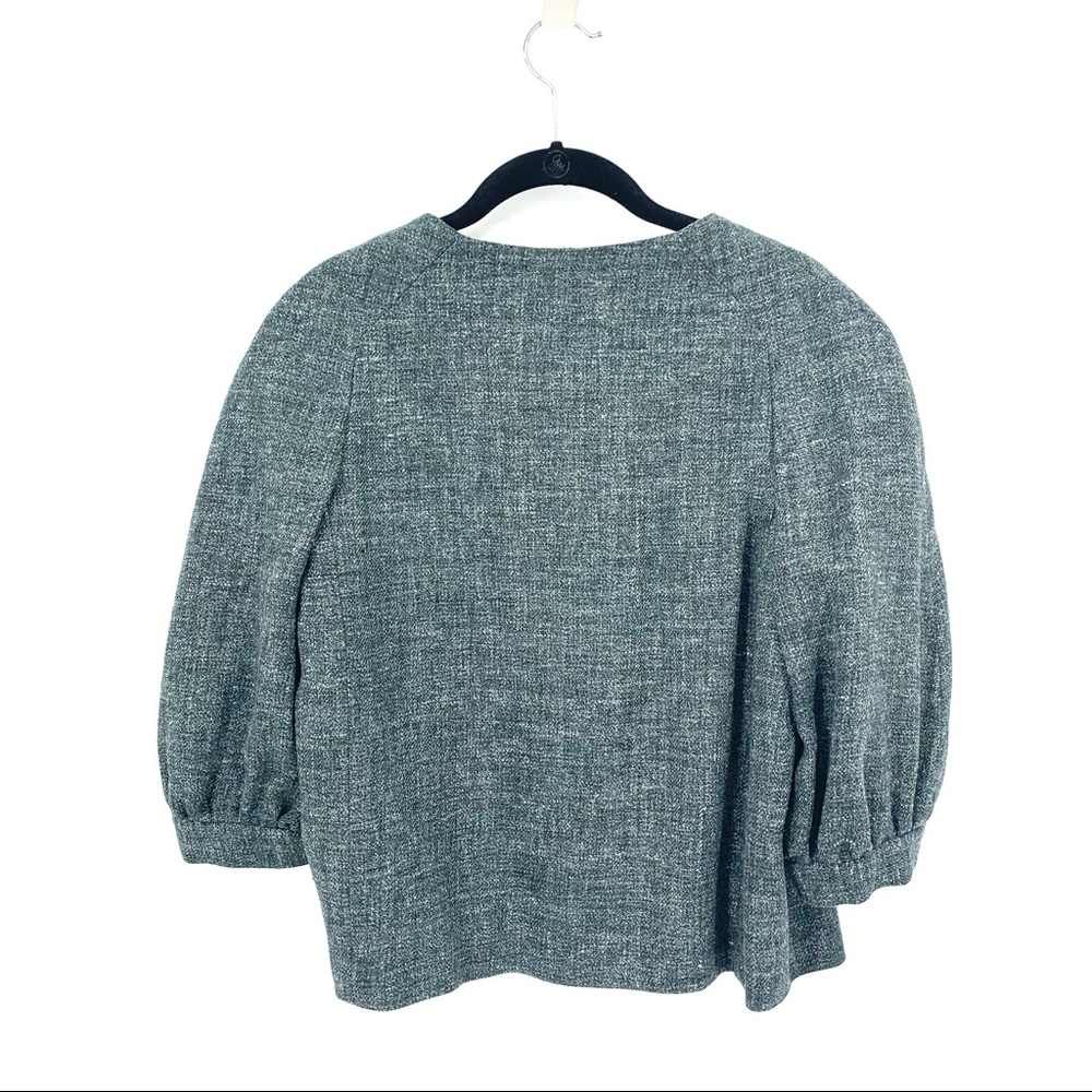 Banana Republic Women’s Gray Wool Hemp Blend Tweed Cropped Swing Jacket Size 14 - Picture 6 of 14
